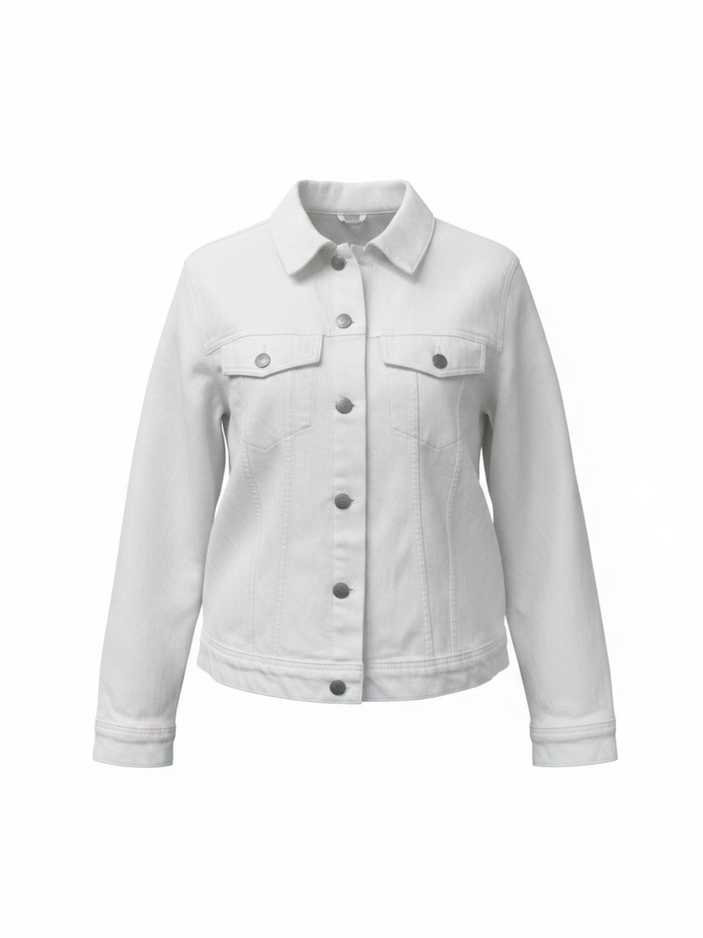 Warp + Weft White Cropped Denim Jacket size 1XL
